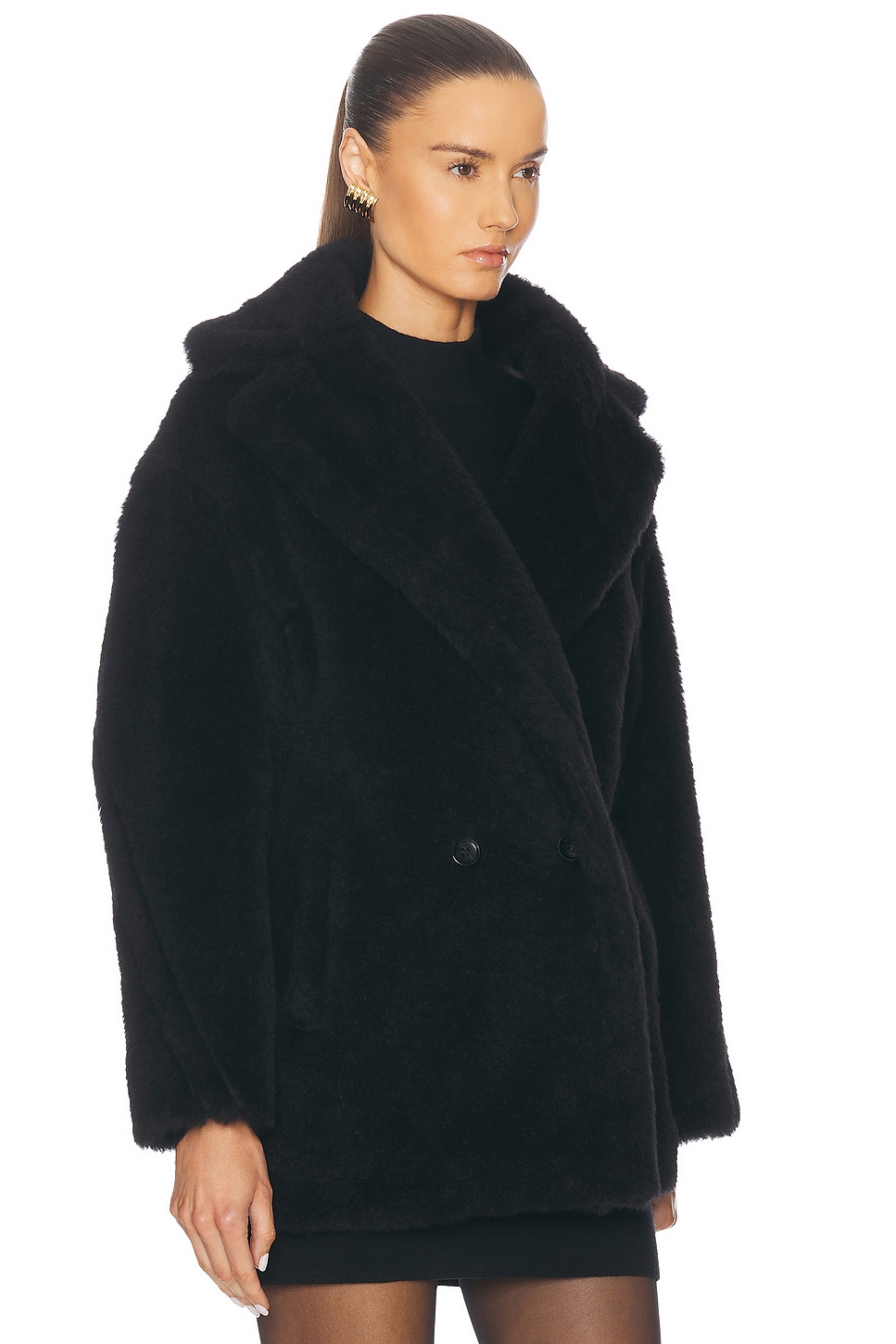 Max Mara Olga Short Coat in Black FWRD