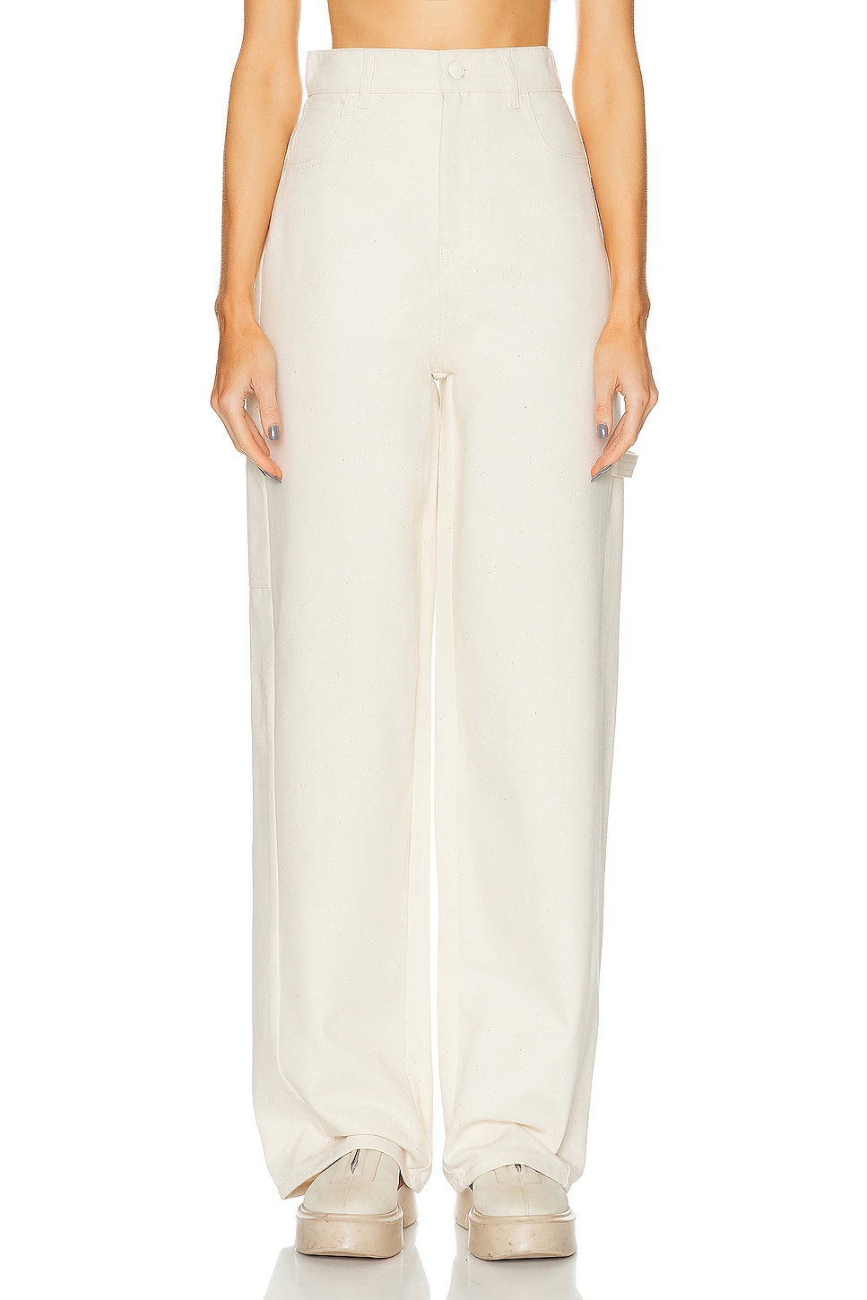 Image 1 of Max Mara Twill Trousers in Ivory