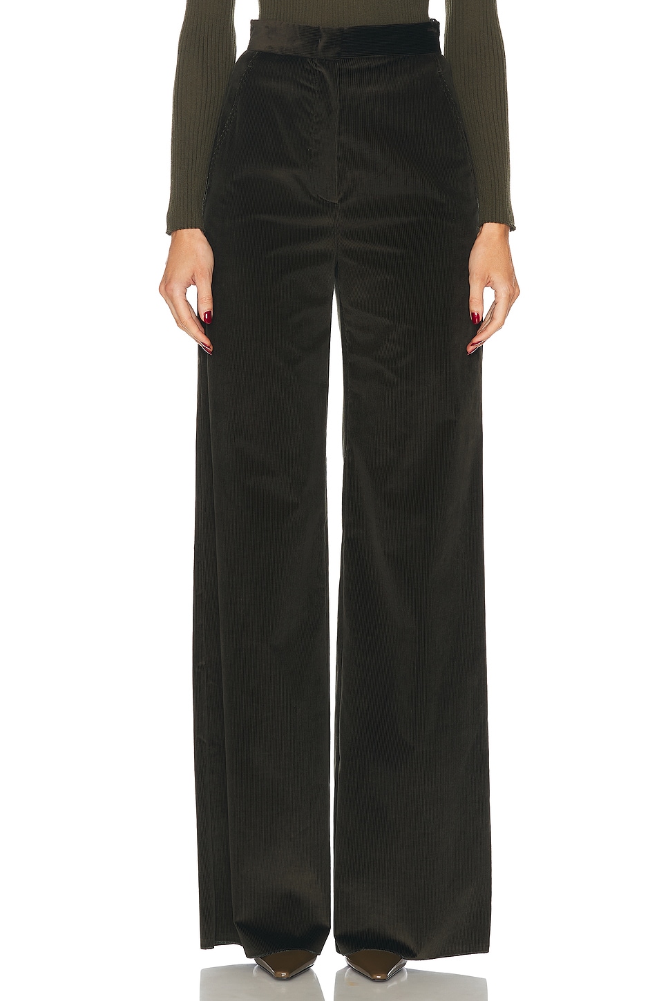 Shop Max Mara Tritone Pant In Kaki