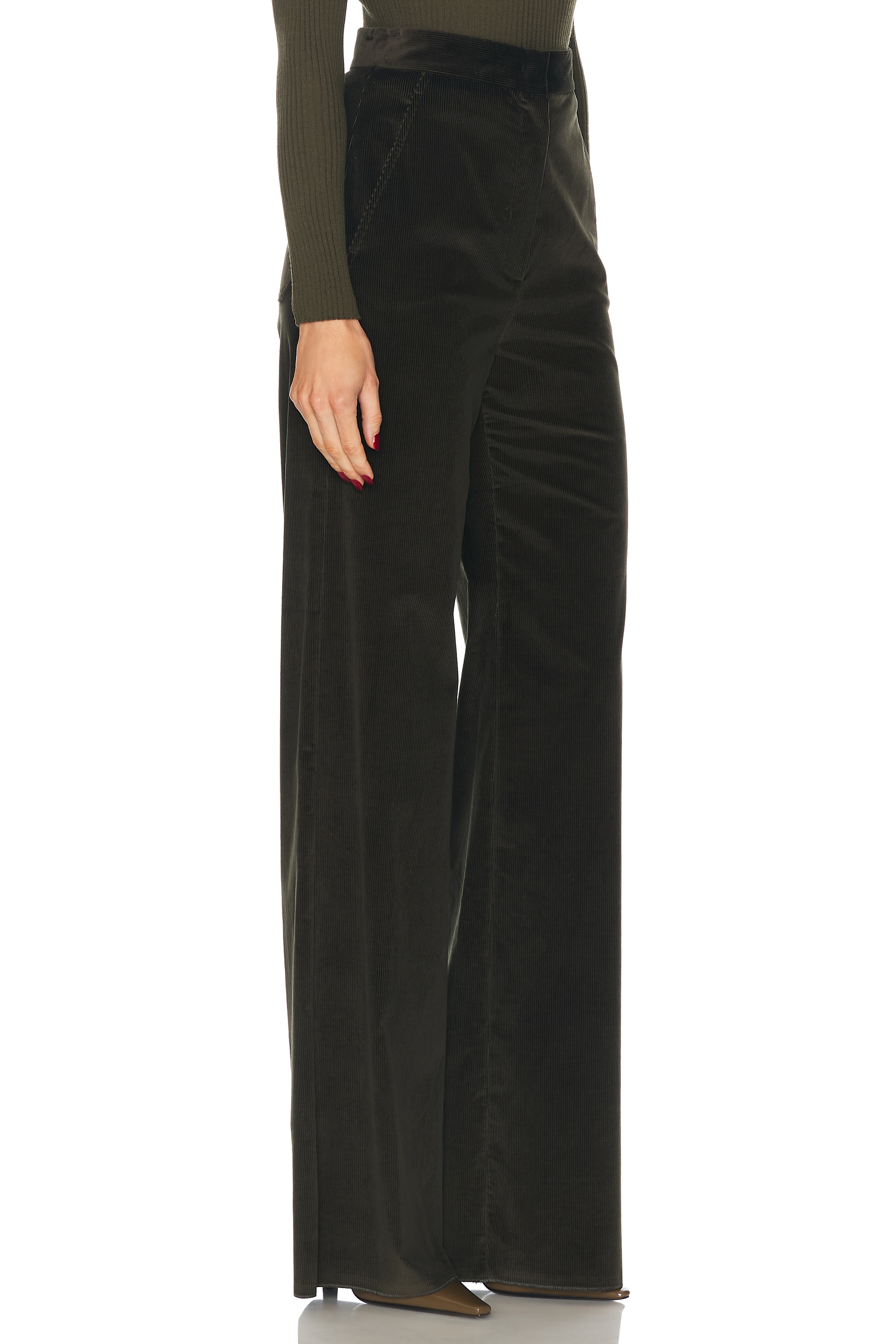 Shop Max Mara Tritone Pant In Kaki