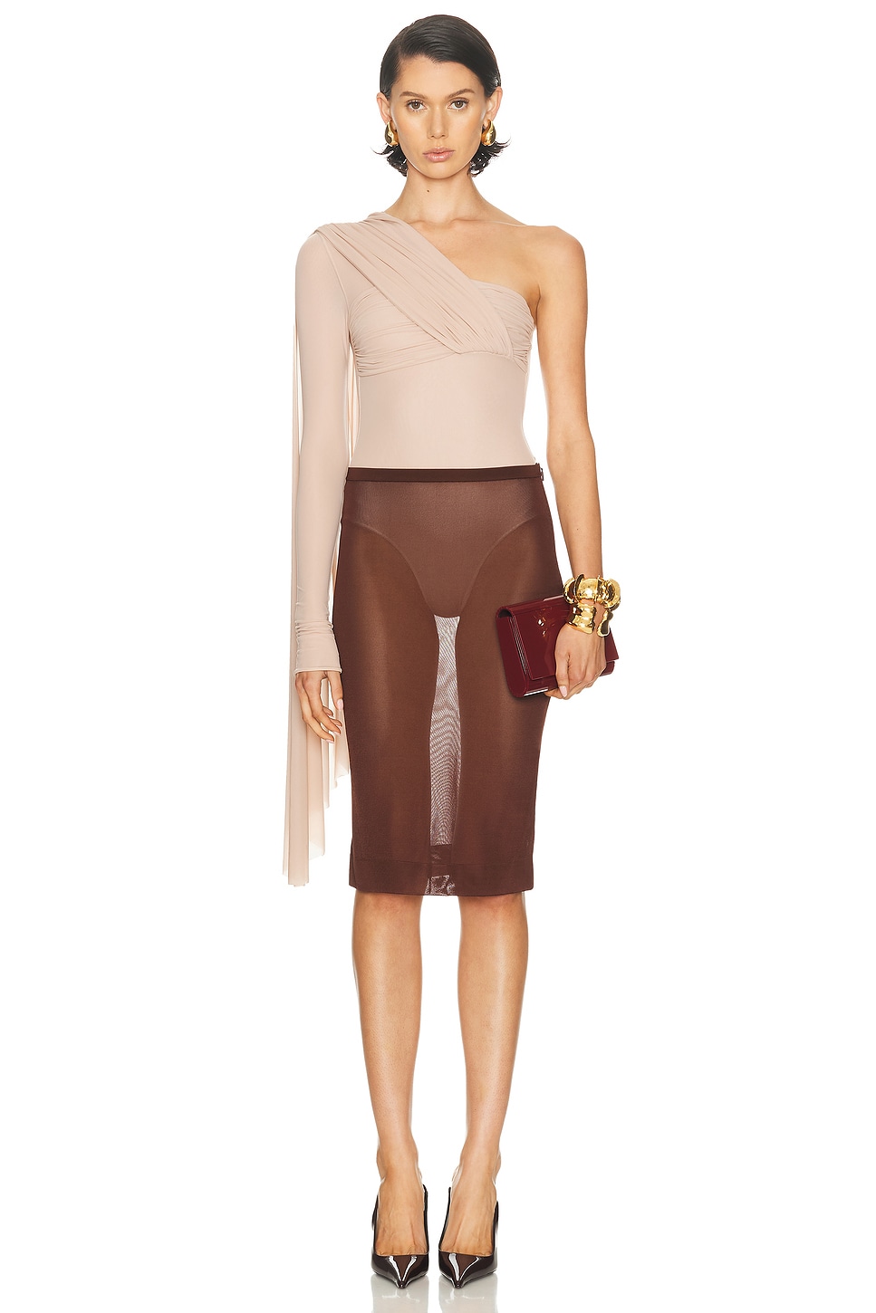 Maygel Coronel Vionnet One Piece Top In Metallic