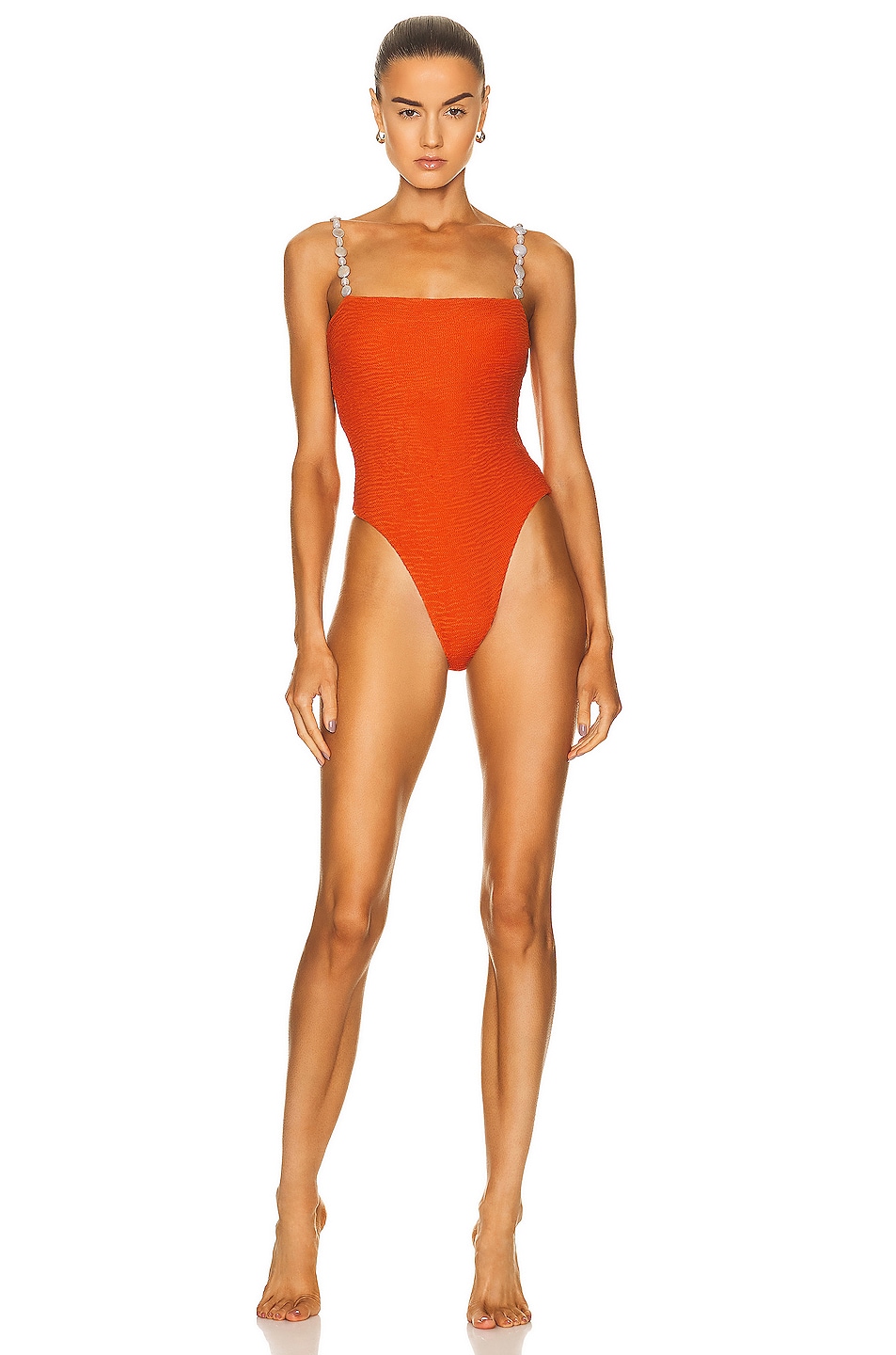 Image 1 of Maygel Coronel Kala One Piece Swimsuit in Orange Texture