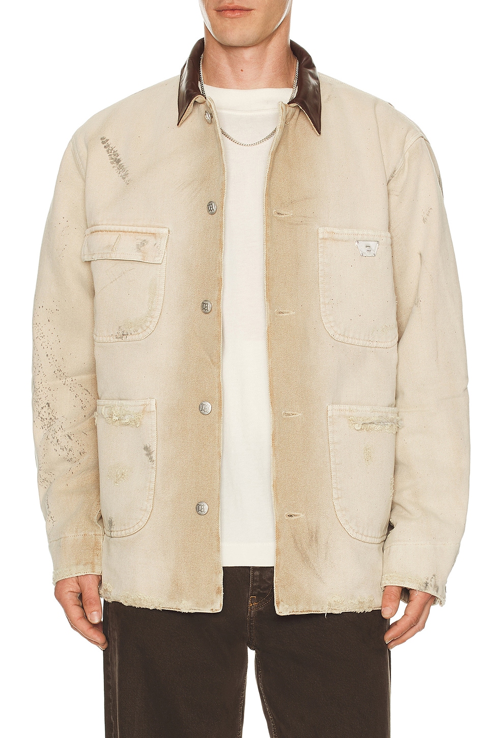 Image 1 of MISBHV Marfa Twill Work Jacket in Dusted White
