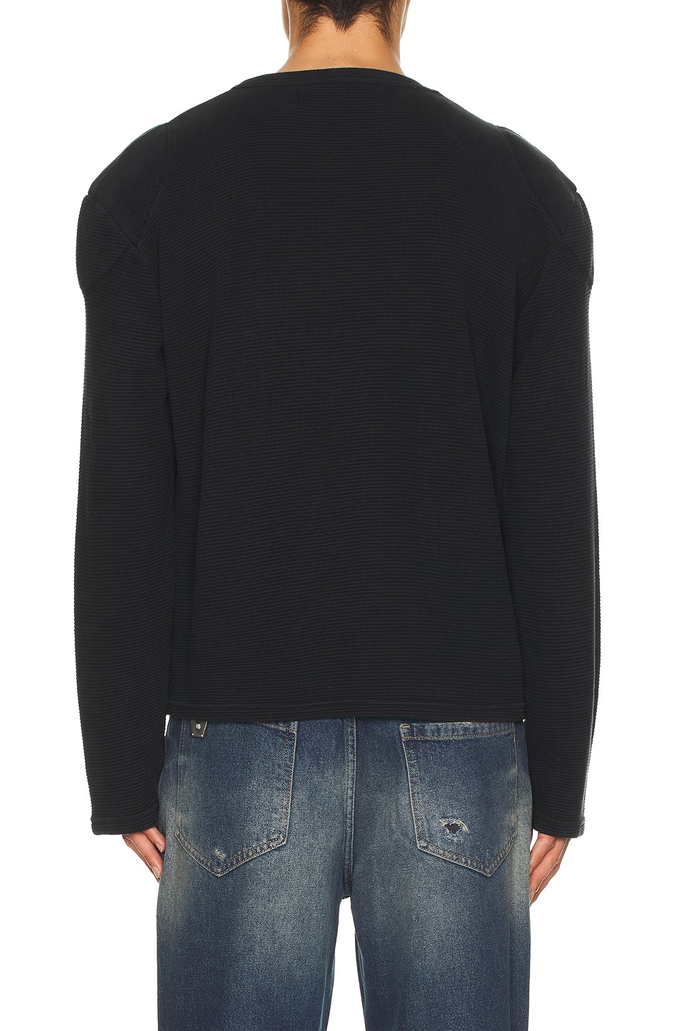 Misbhv 9 Padded Waffle Long Sleeve Tee In Black