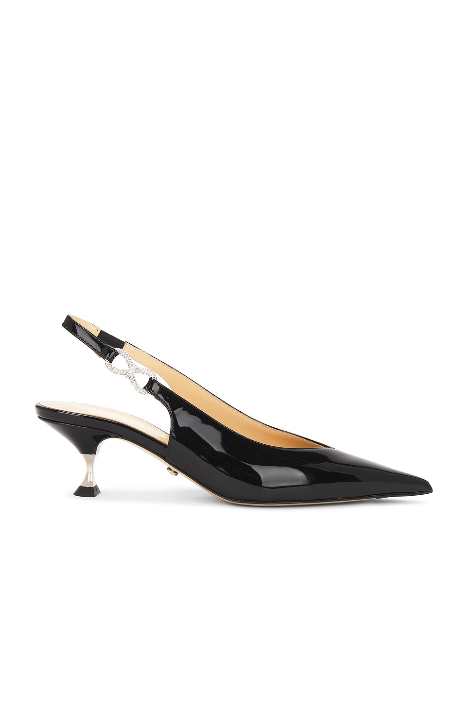 Image 1 of MACH & MACH Crystal Bow Pointed Toe Slingback in Black