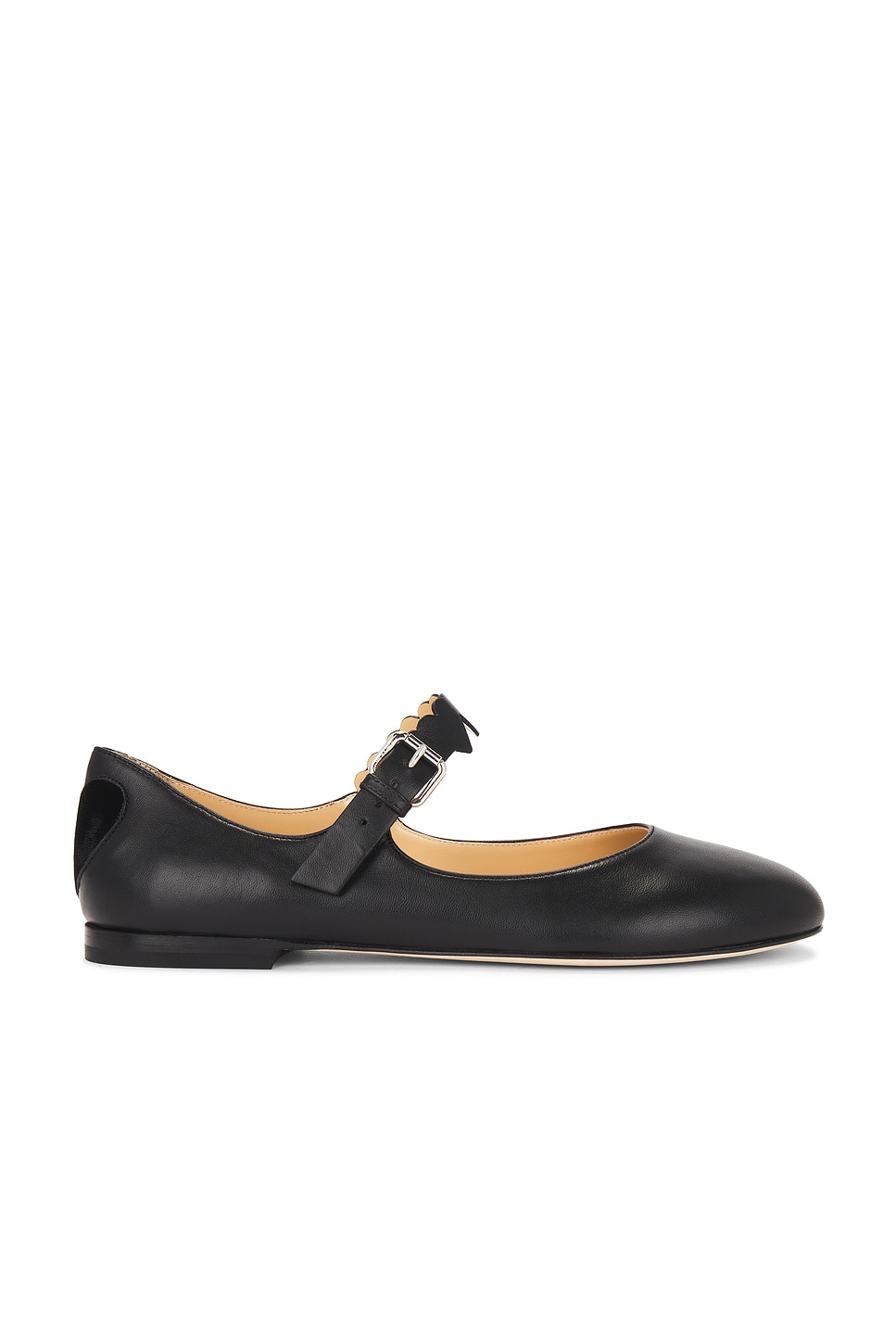 Shop Mach & Mach Special Heart Mary Jane Ballerina In Black