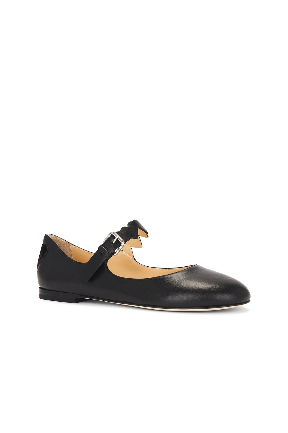 Shop Mach & Mach Special Heart Mary Jane Ballerina In Black