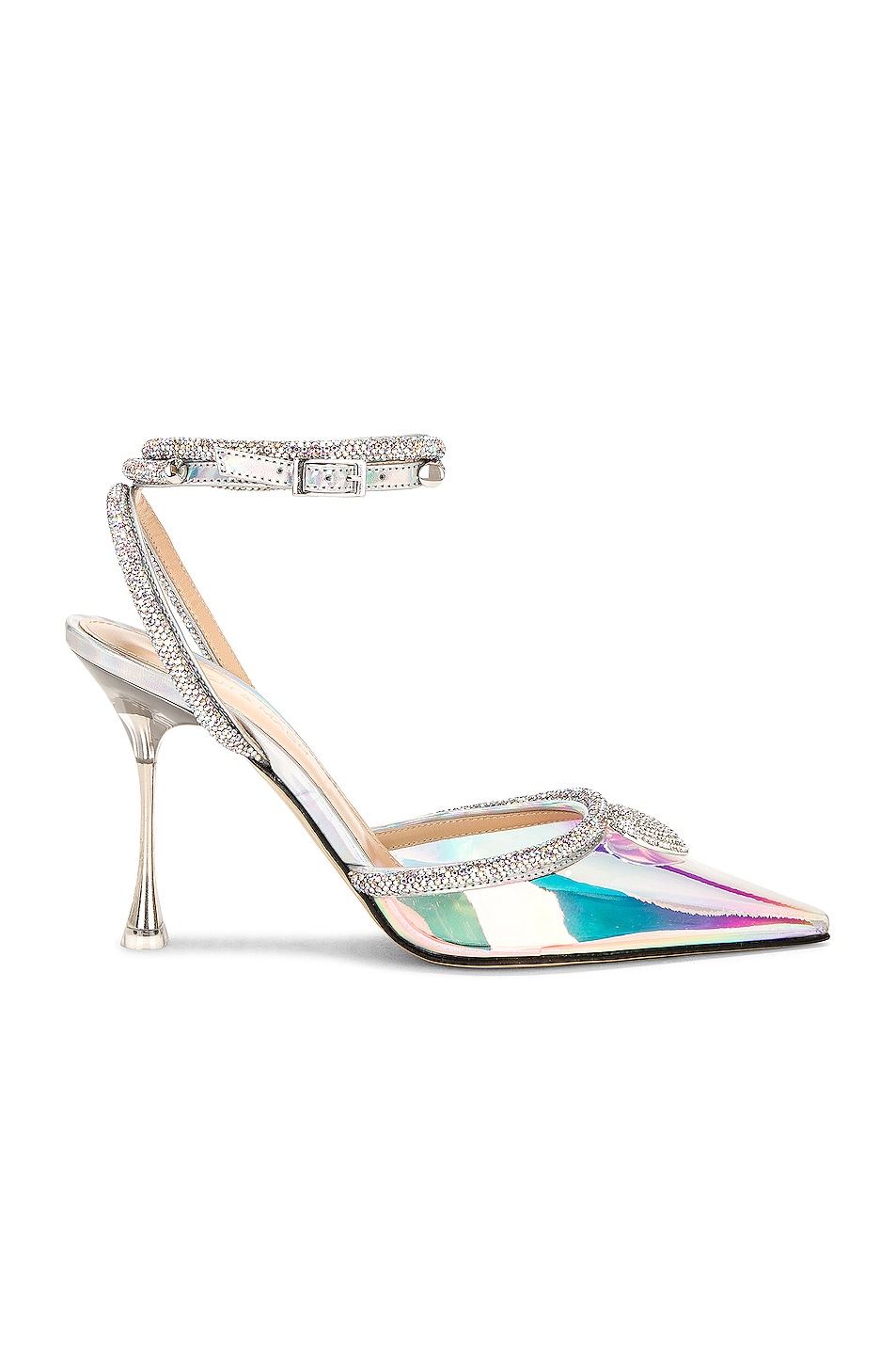 Image 1 of MACH & MACH Crystal Heart Embellished High Heel in Iridescent