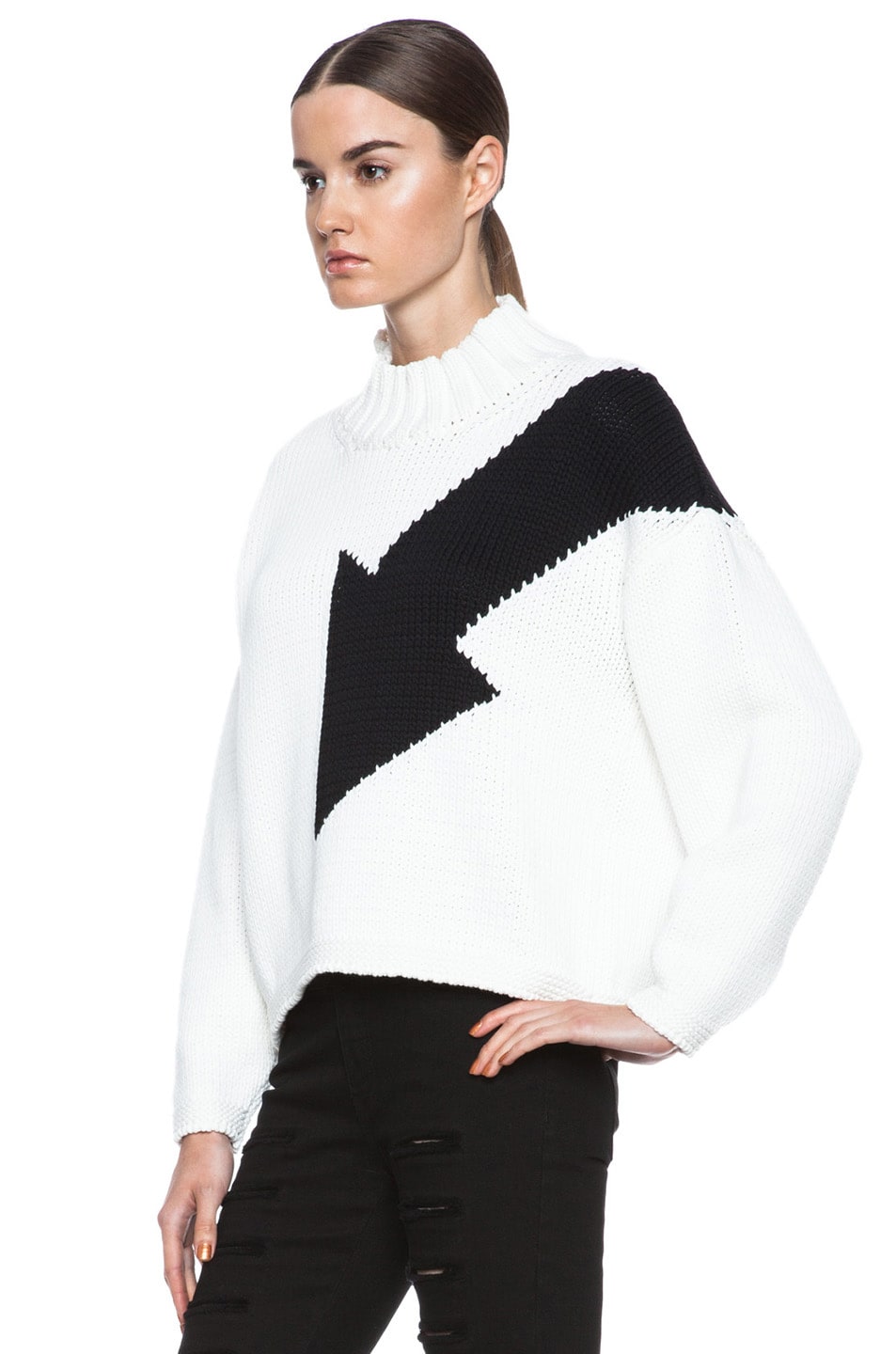 McQ Alexander McQueen Big Arrow Knit Jumper in Lily White | FWRD