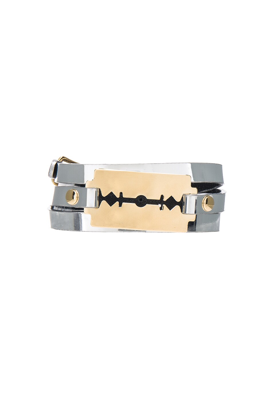 Image 1 of McQ Alexander McQueen Razor Triple Wrap Bracelet in Silver