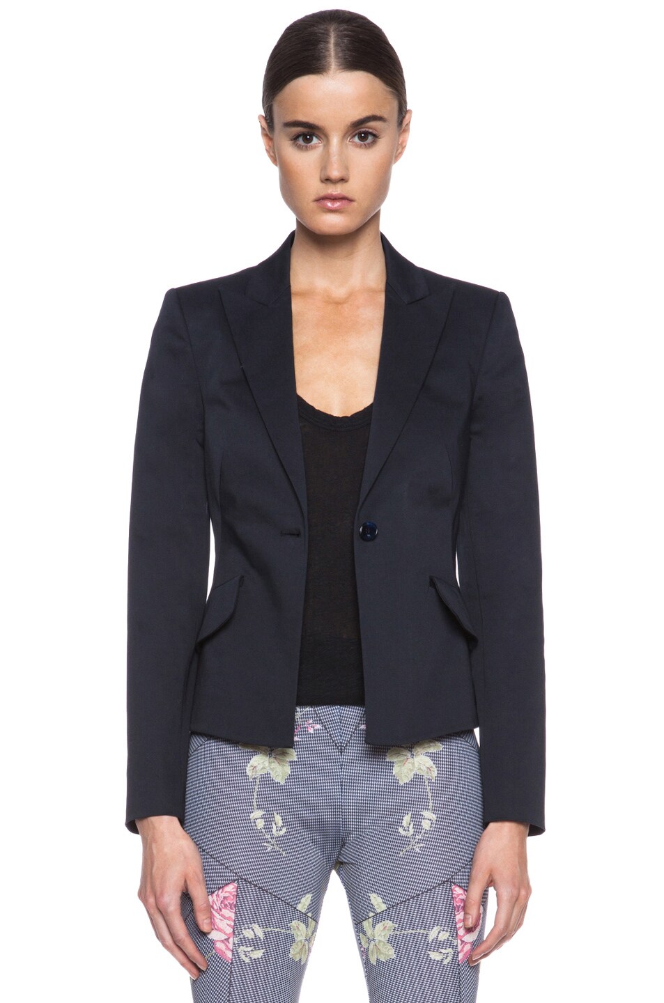 Image 1 of McQ Alexander McQueen Tailored Cotton Jacket in Midnight Blue