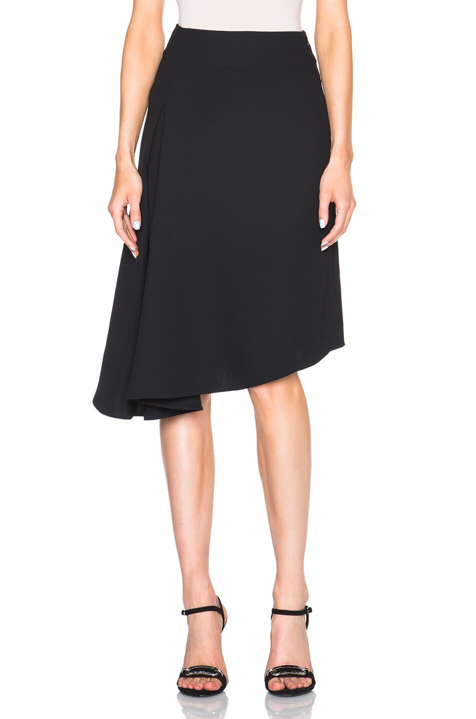 Image 1 of McQ Alexander McQueen Pleat Drape Skirt in Black