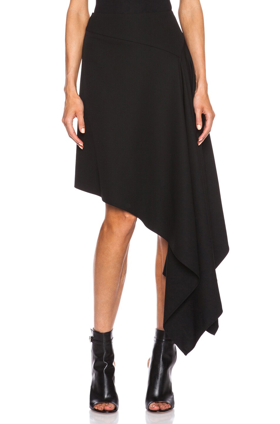Image 1 of McQ Alexander McQueen Asymmetric Skirt in Jet Black