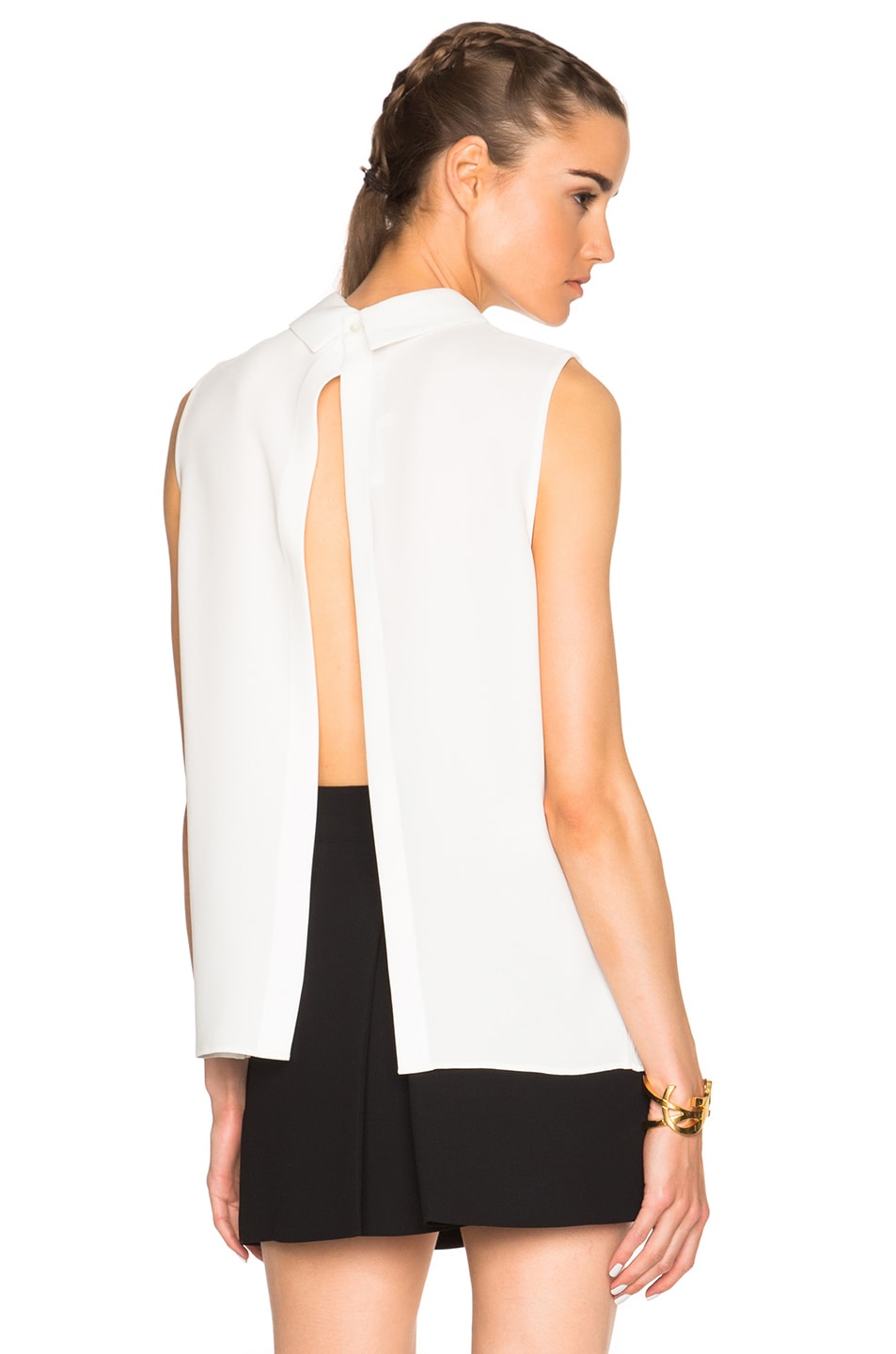 Image 1 of McQ Alexander McQueen Open Back Pleated Top in Ivory