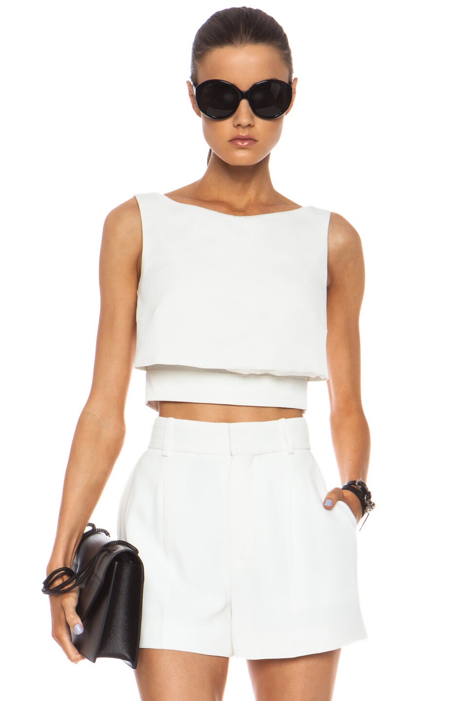 Image 1 of McQ Alexander McQueen Party Cotton-Blend Top in Swan White