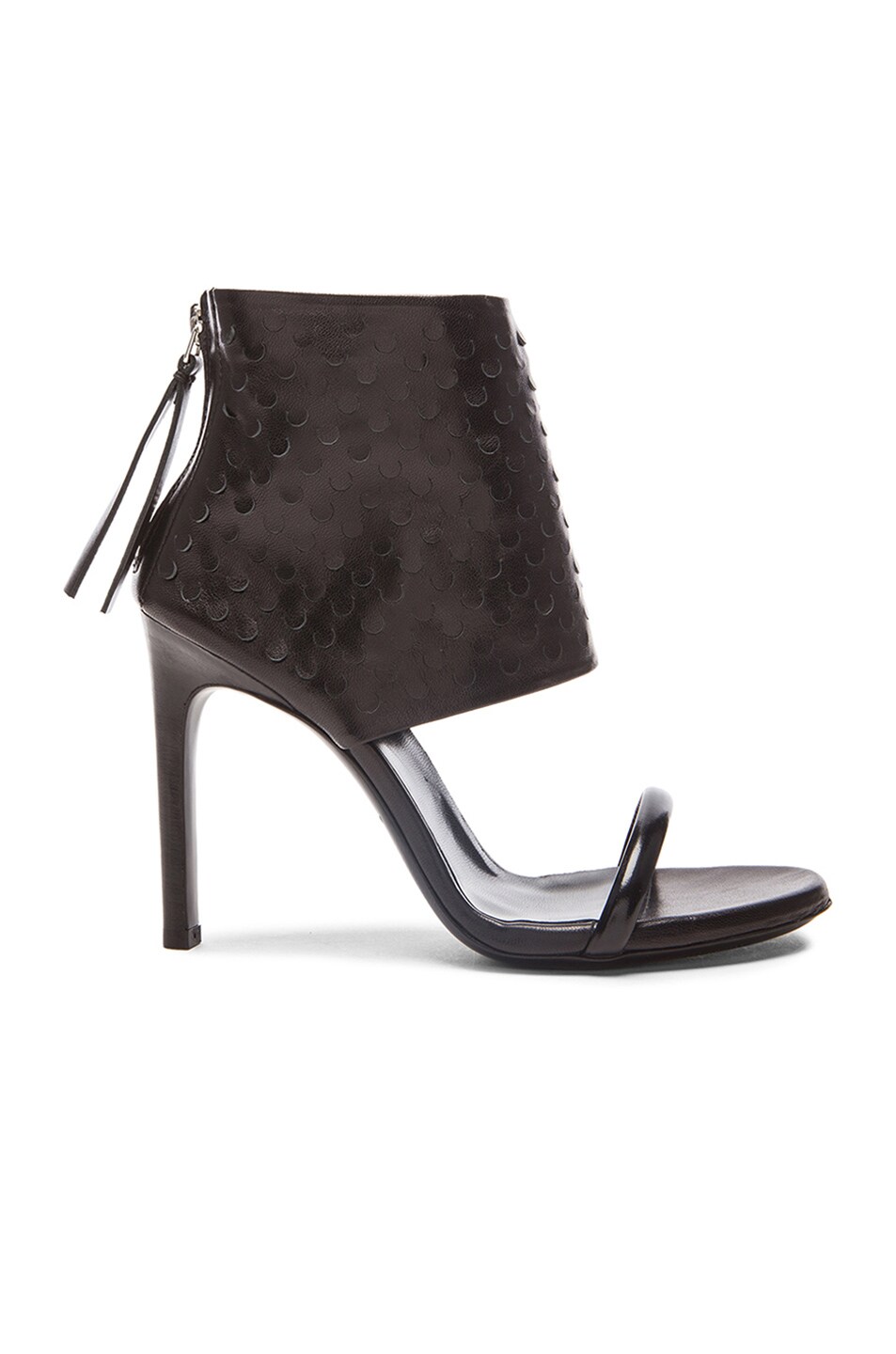 Image 1 of McQ Alexander McQueen Cleo Leather Sock Sandals in Black