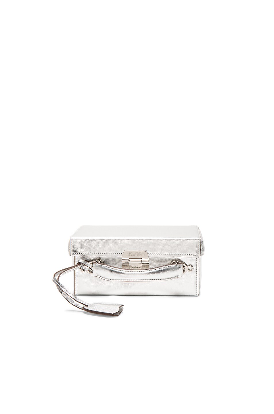 Image 1 of Mark Cross Grace Small Box Bag in Silver Saffiano