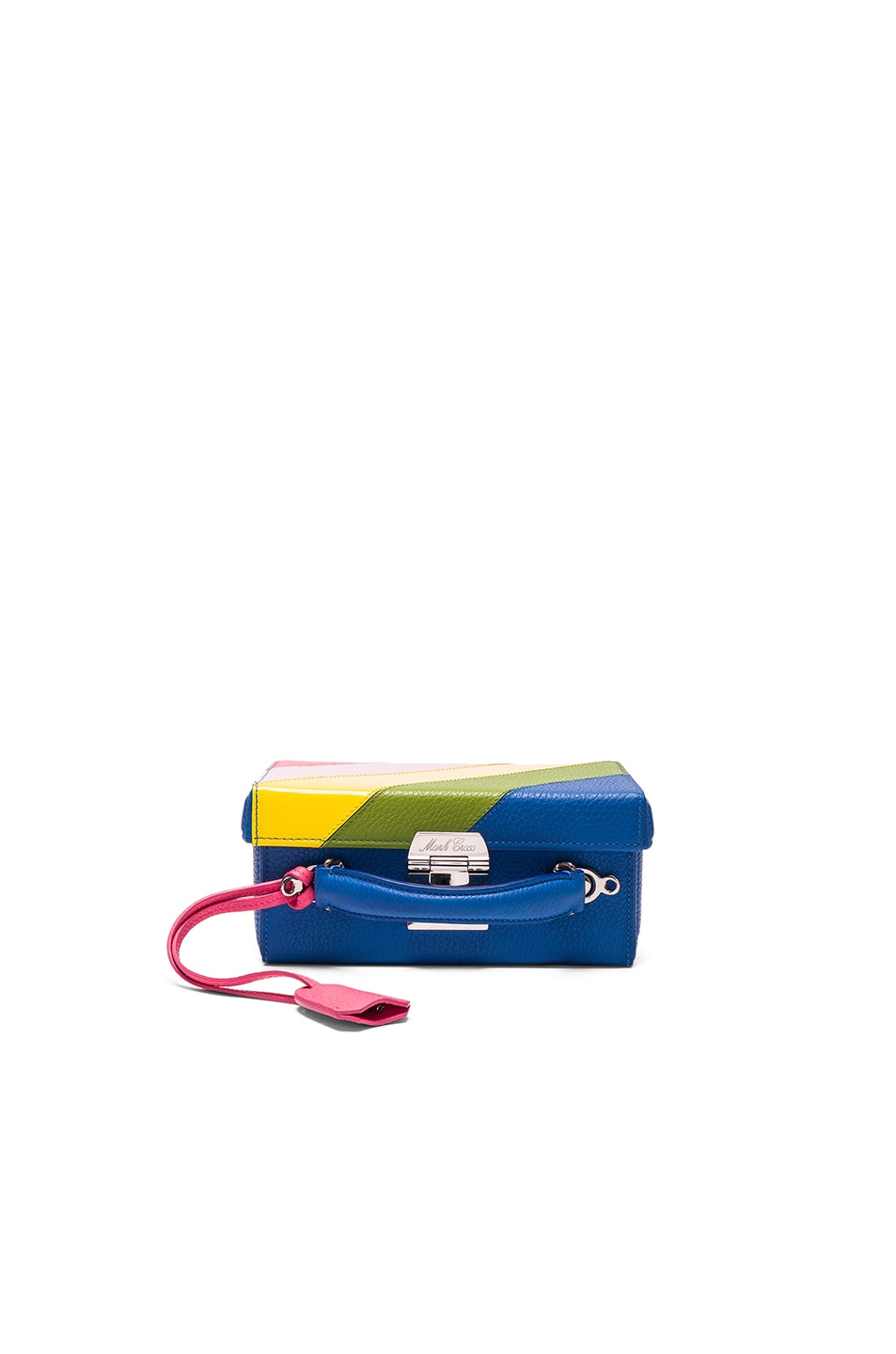 Image 1 of Mark Cross Grace Small Box Bag in Blue Rainbow Pebble