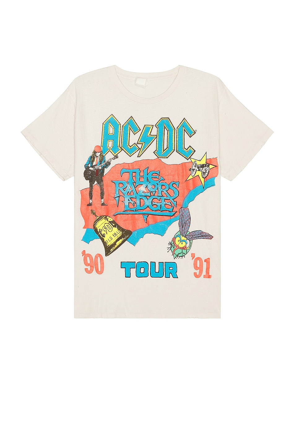 Image 1 of Madeworn AC/DC T-shirt in Vintage White