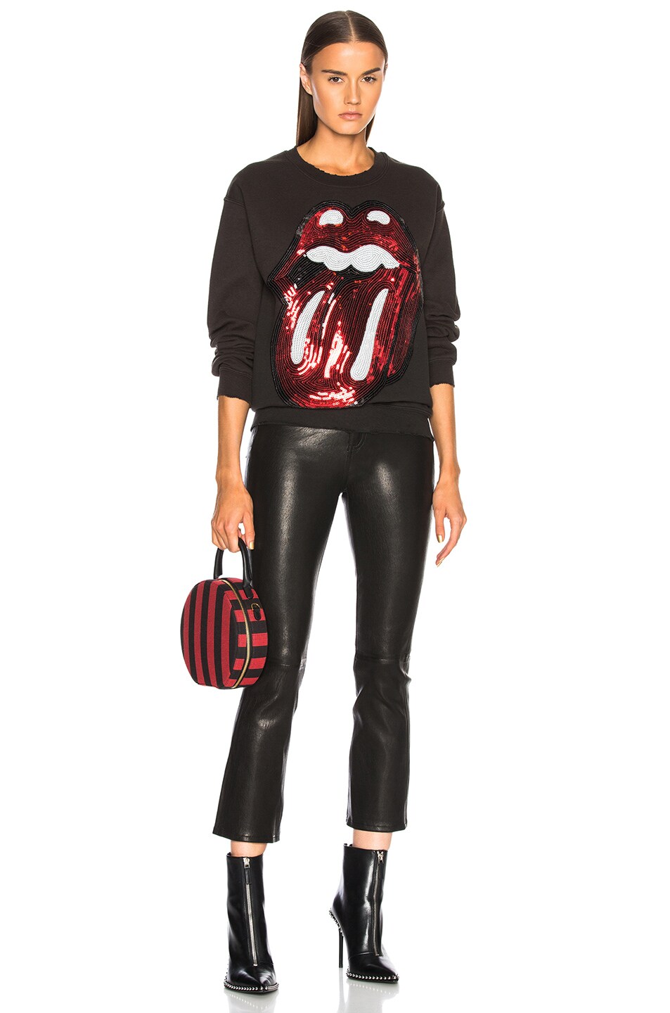 Shop Madeworn Rolling Stones Sequin Sweatshirt In Black