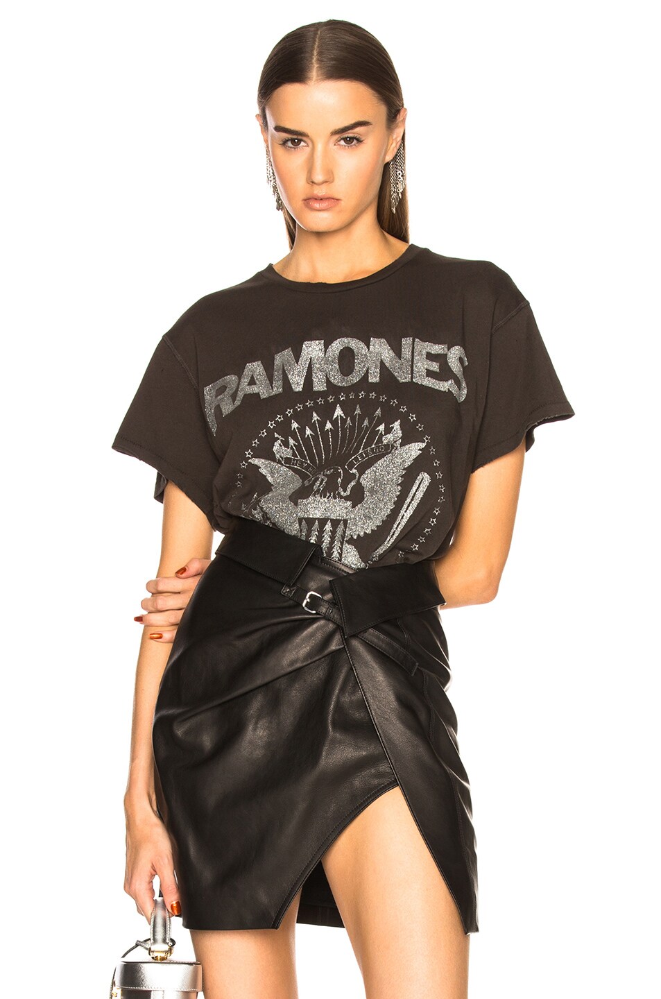 Image 1 of Madeworn Ramones Glitter Tee in Dirty Black
