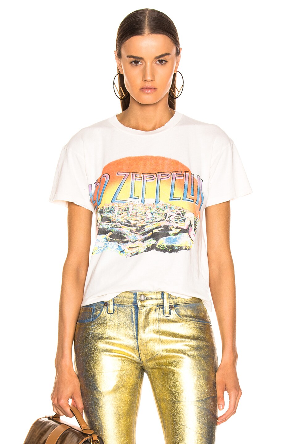 Image 1 of Madeworn Led Zeppelin Holy Crop Tee in Off White