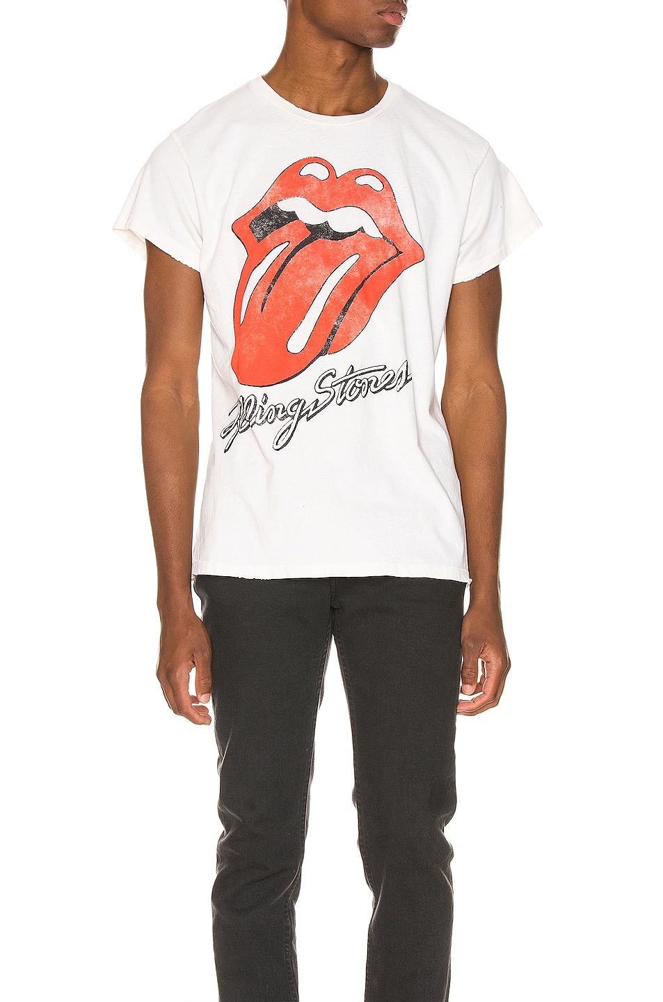 Image 1 of Madeworn Rolling Stones Classic Crew Tee in Off White