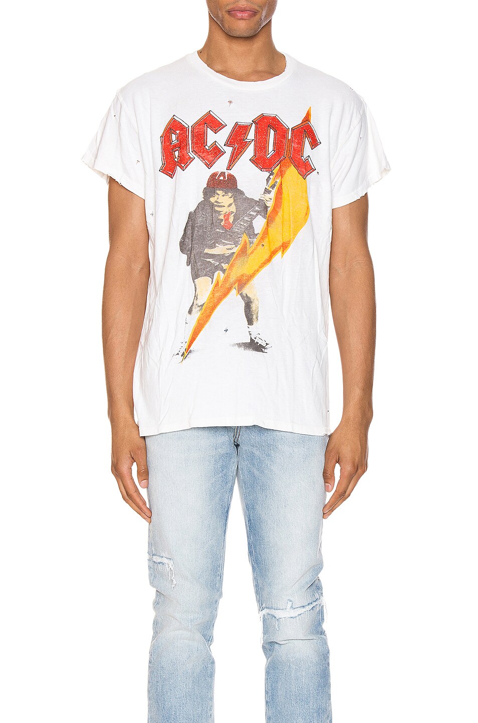 Image 1 of Madeworn ACDC High Voltage Crew Tee in Off White