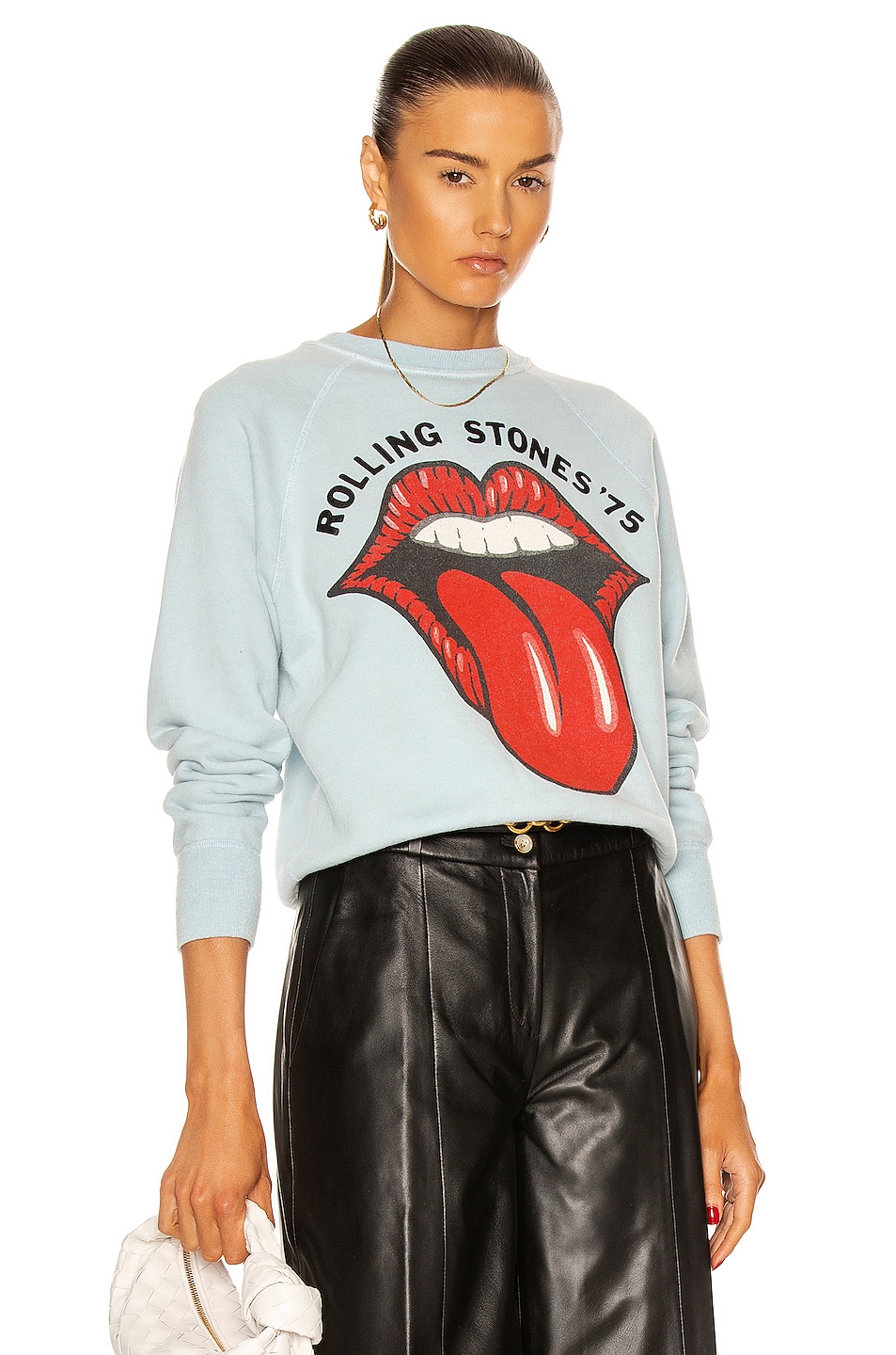 Image 1 of Madeworn The Rolling Stone 1975 Sweatshirt in Washed Blue