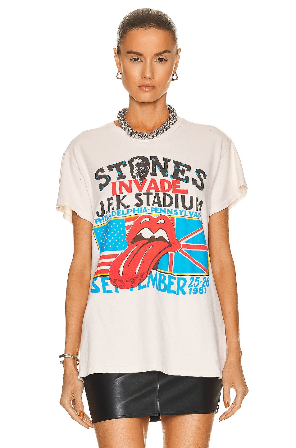 Image 1 of Madeworn The Rolling Stones Tee in Off White