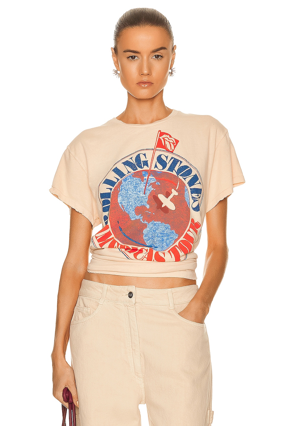 Image 1 of Madeworn The Rolling Stones Crew Tee in Sunbleach