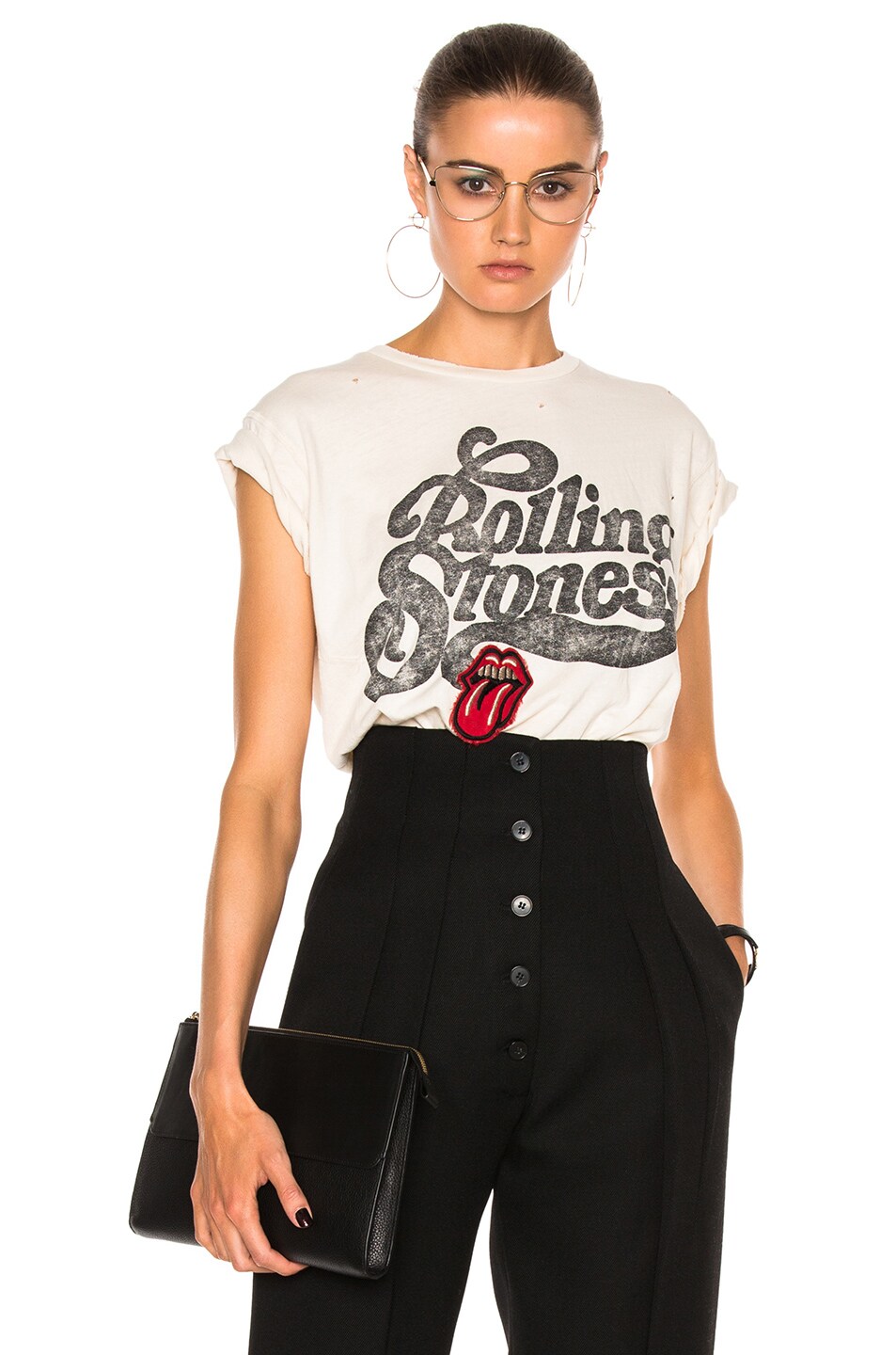 Image 1 of Madeworn Rolling Stones Patch Tee in Dirty White