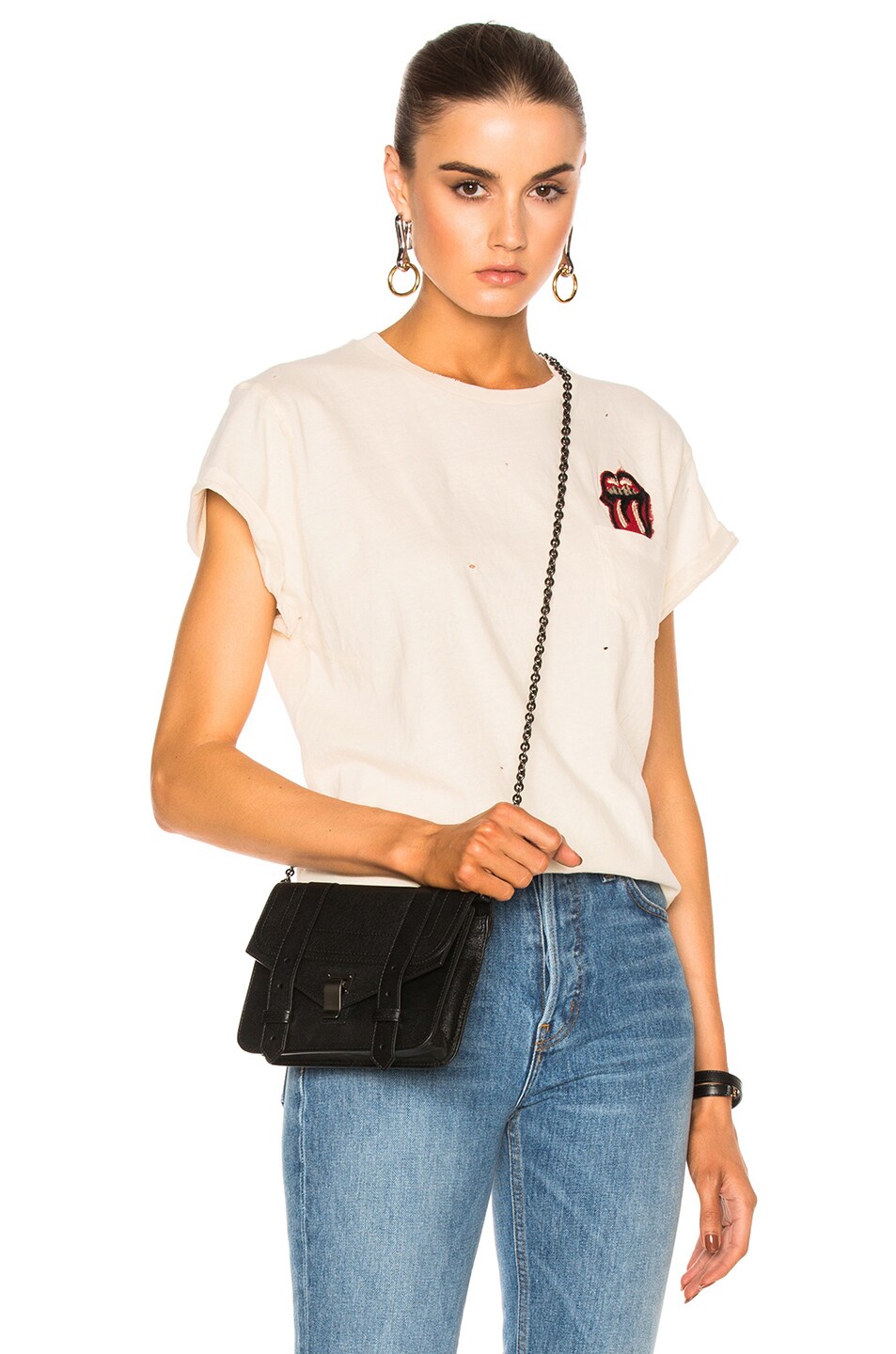 Image 1 of Madeworn Rolling Stones Pocket Patch Tee in Dirty White