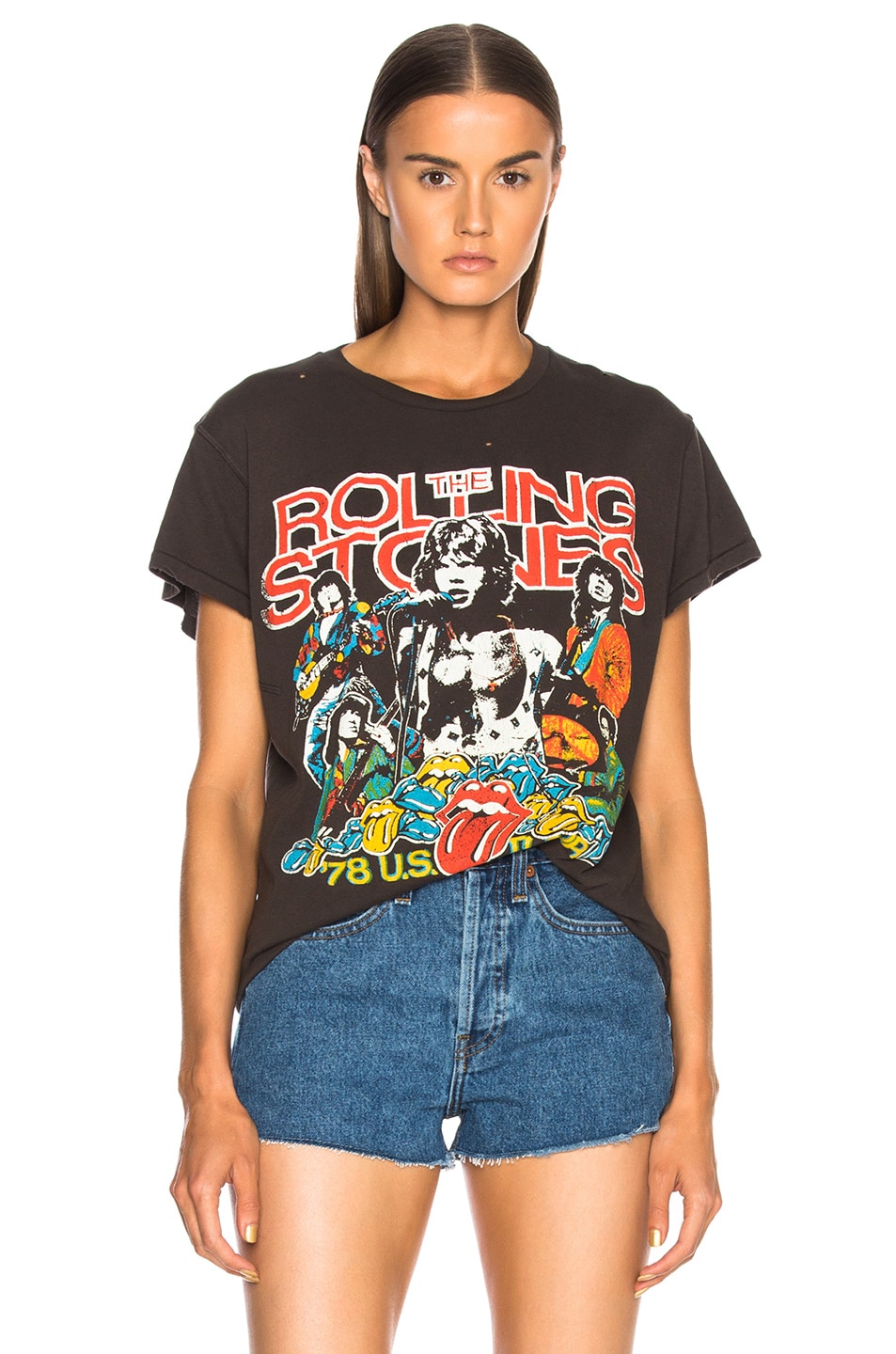 Image 1 of Madeworn Rolling Stones '78 Tour Tee in Dirty Black
