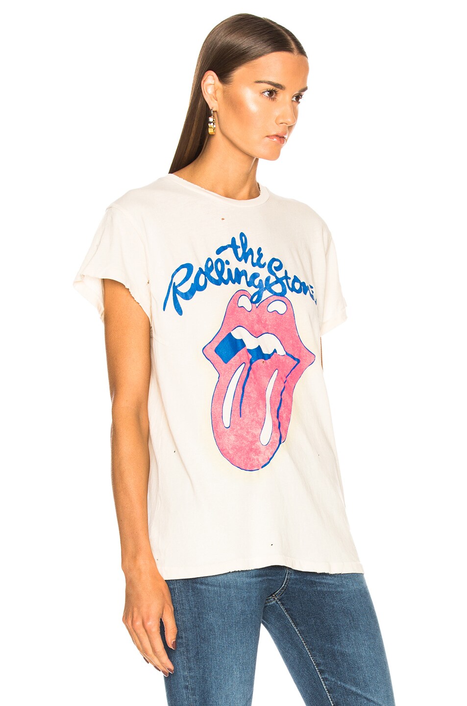 Madeworn Rolling Stones Crew Tee in Dirty White | FWRD