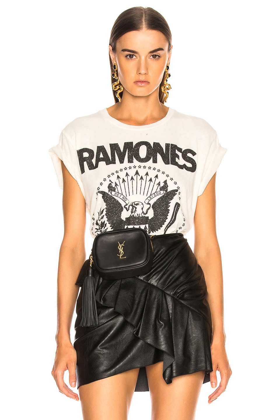 Image 1 of Madeworn Ramones Glitter Tee in Dirty White