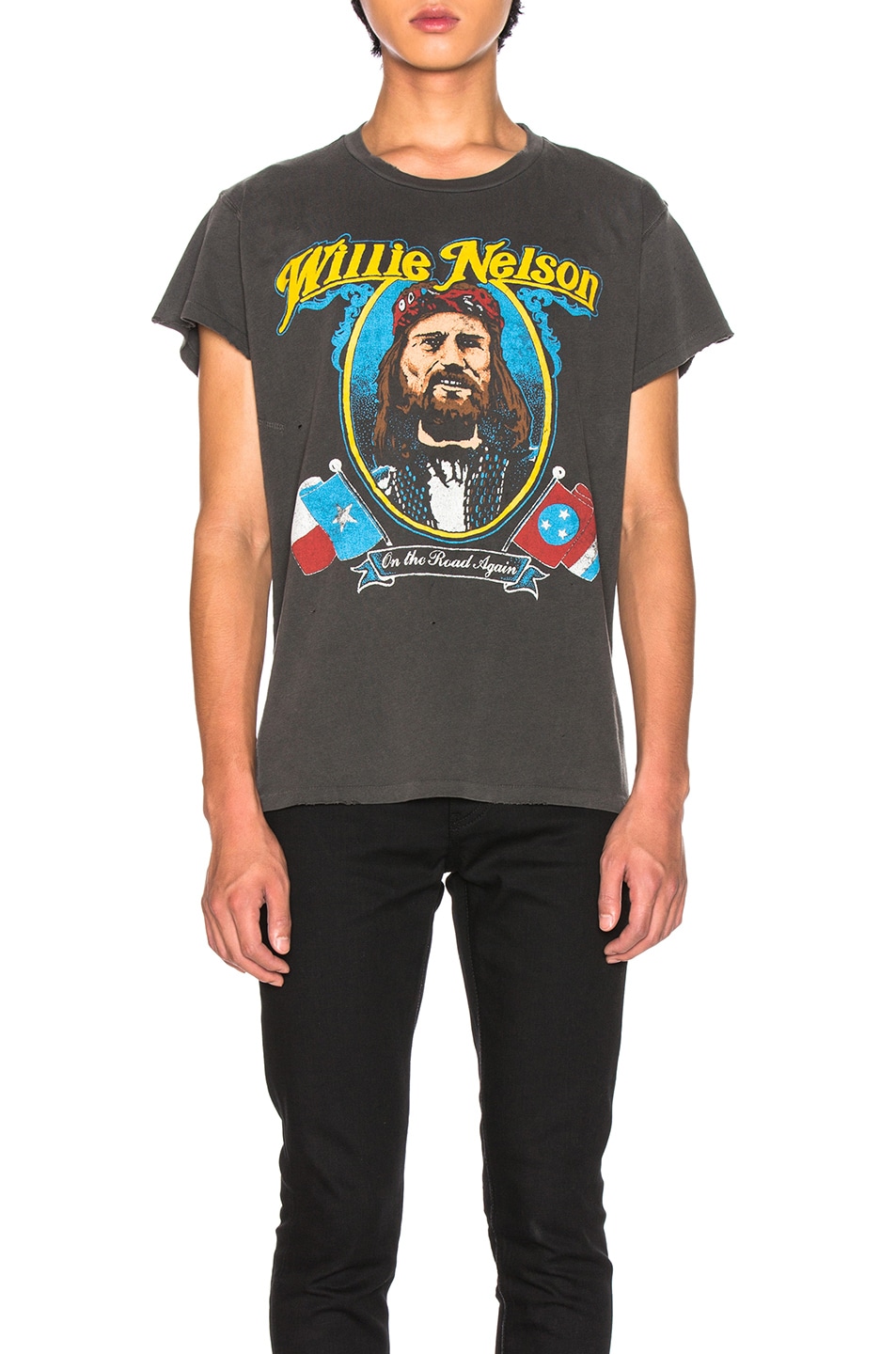 Image 1 of Madeworn Willie Nelson On The Road Again Crew Tee in Pigment