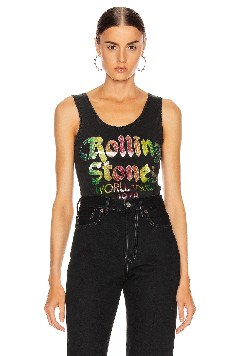 Image 1 of Madeworn The Rolling Stones World Tour '78 Lace Tank in Coal