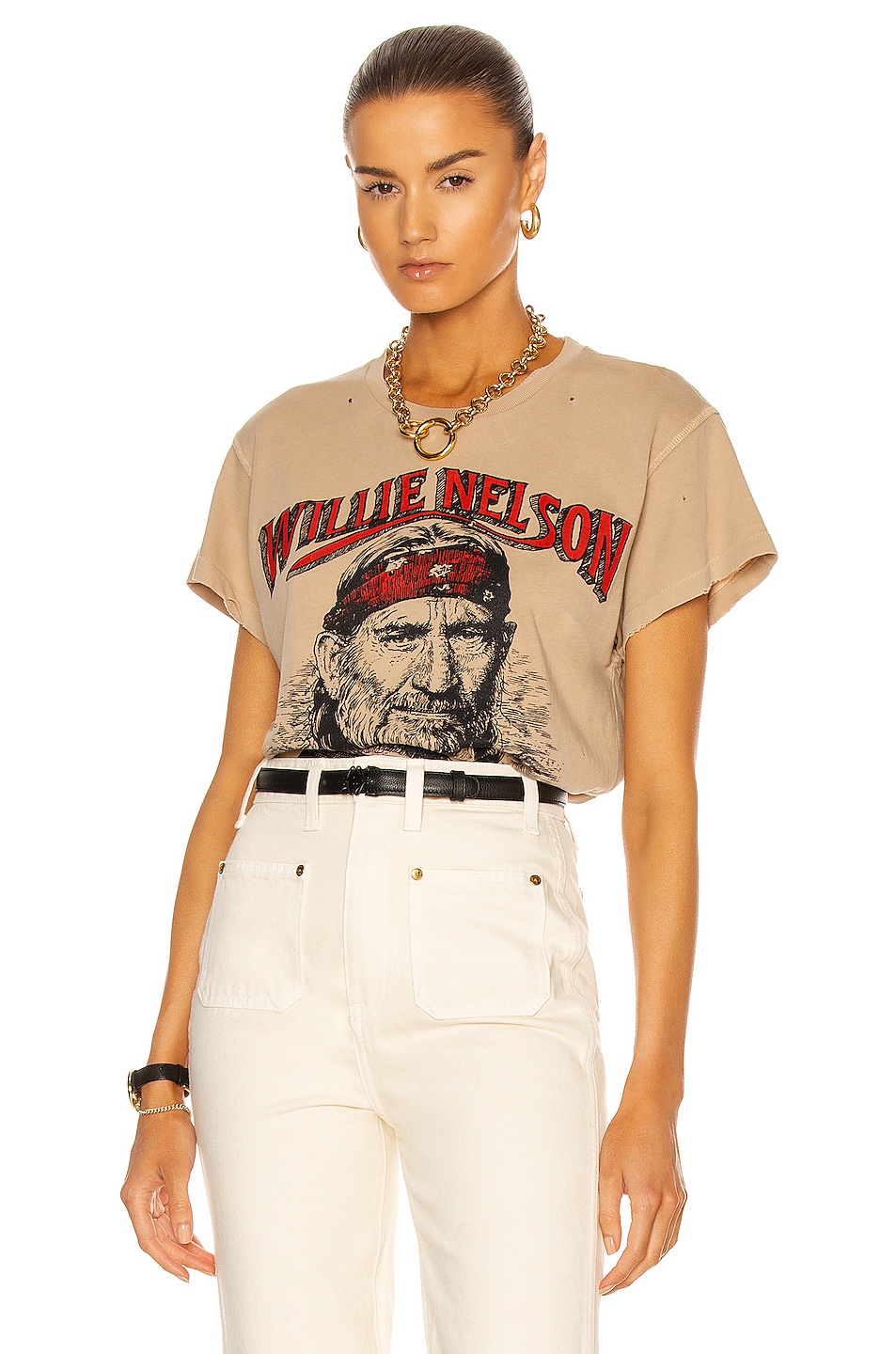 Image 1 of Madeworn Willie Nelson Tee in Taupe