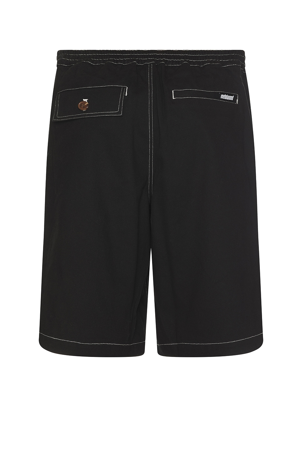 Metalwood Studio Contrast Stitch Elastic Waist Short