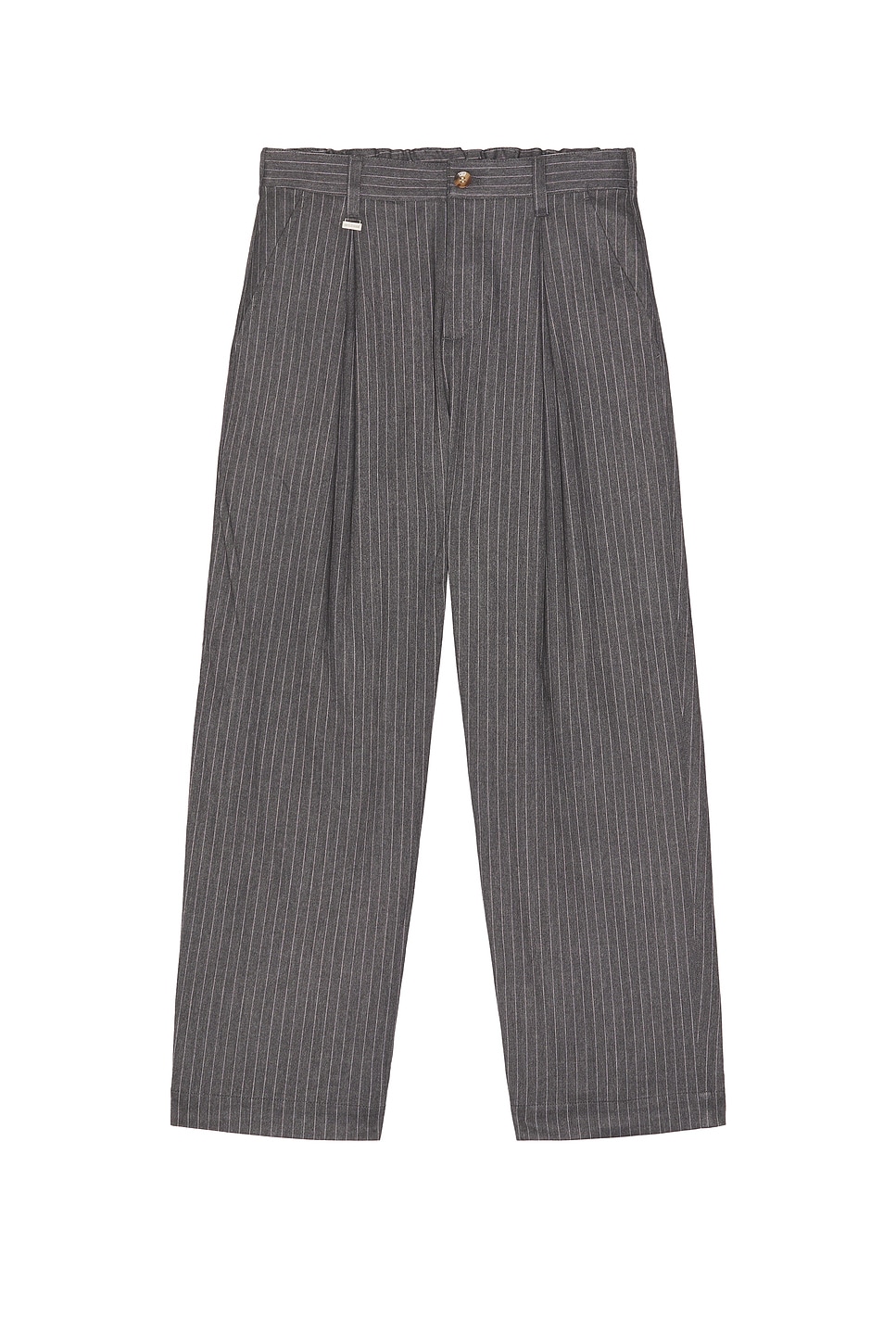 Image 1 of Metalwood Studio Elastic Waist Baggy Pant in GREY PINSTRIPE