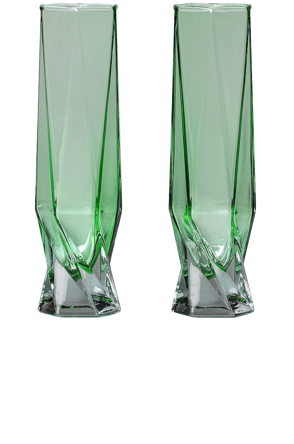 Image 1 of MAX ID NY for FWRD Champagne Flute Set in Light Green