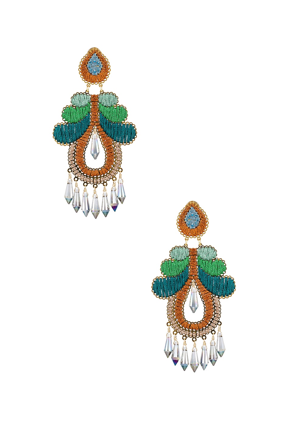Image 1 of Mercedes Salazar Curubas Earrings in Orange, Green & Blue