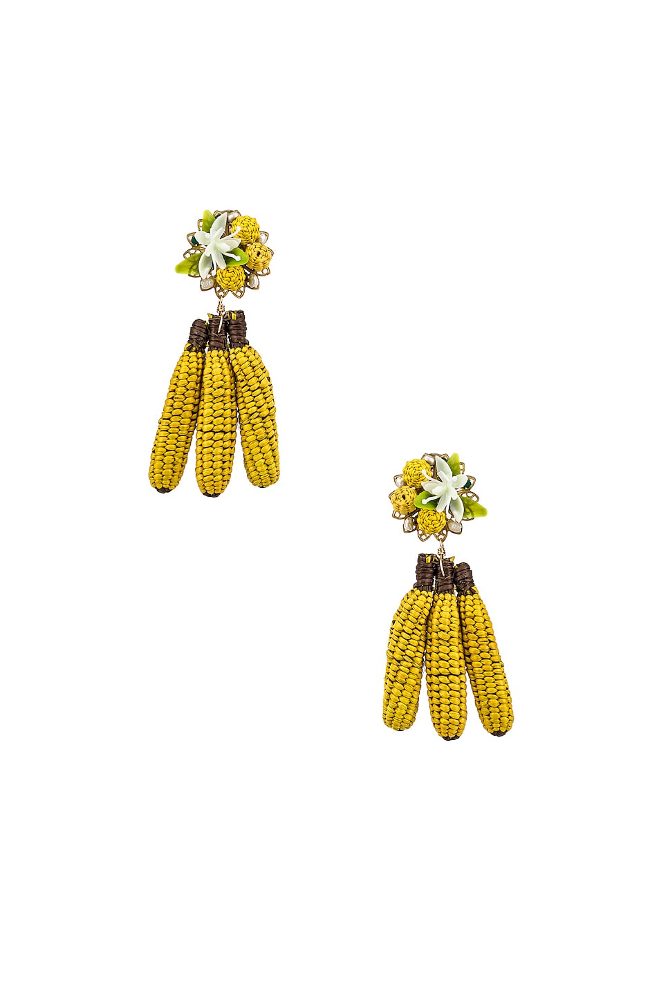 Image 1 of Mercedes Salazar Banana Tropics Earrings in Yellow