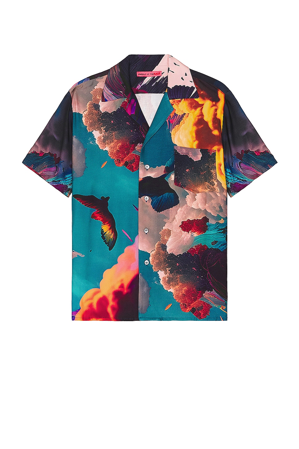 Image 1 of Members of the Rage Hawaiian Short Sleeve Shirt in Clouds Print