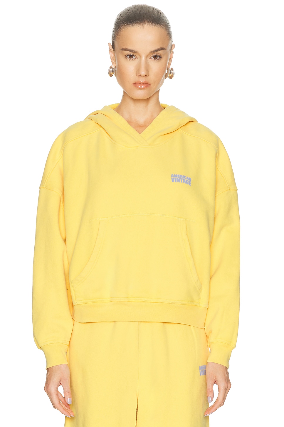 Image 1 of American Vintage Plizzy Sweatshirt in Soleil Vintage