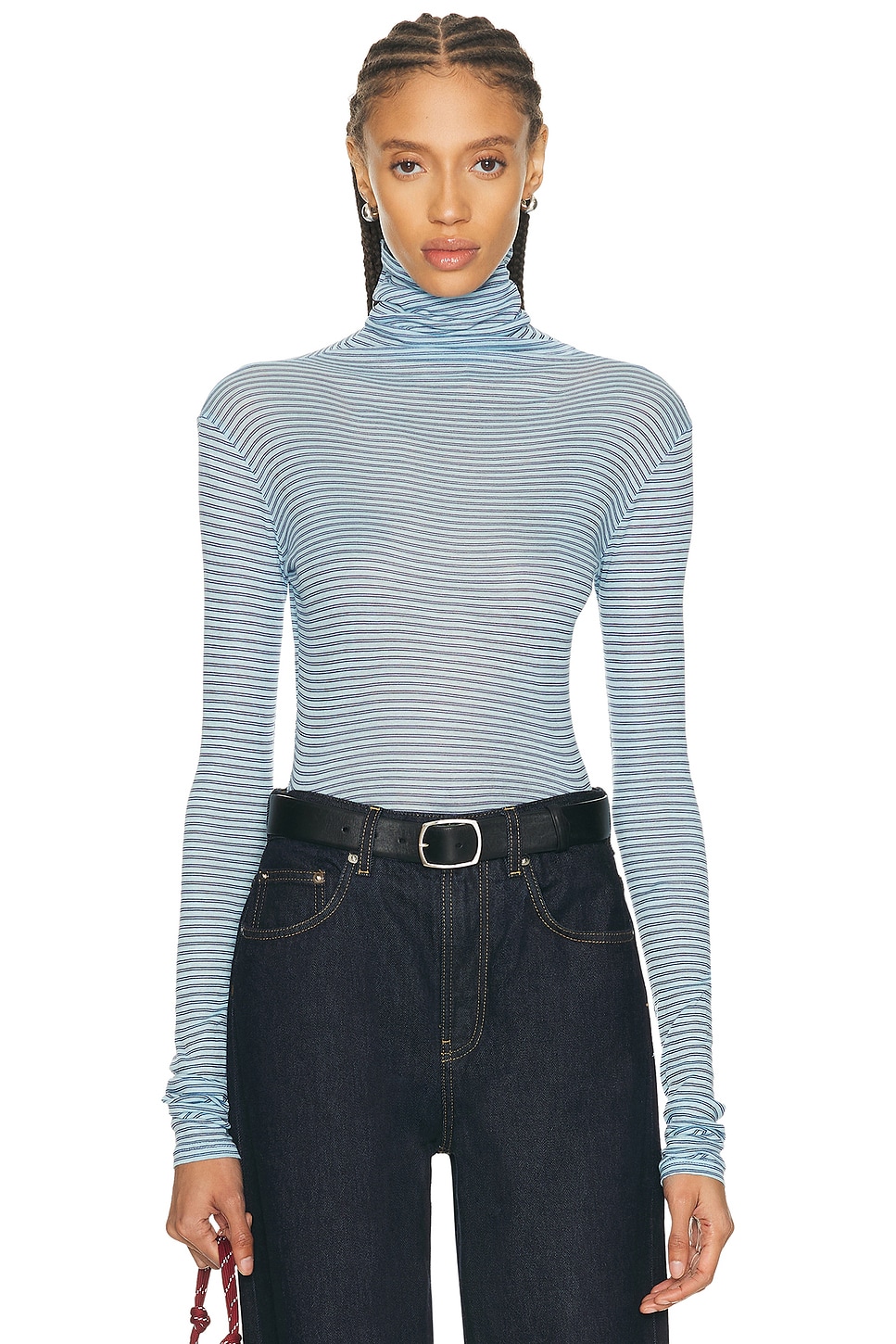 Image 1 of American Vintage Massachusetts Top in Rayures Azur