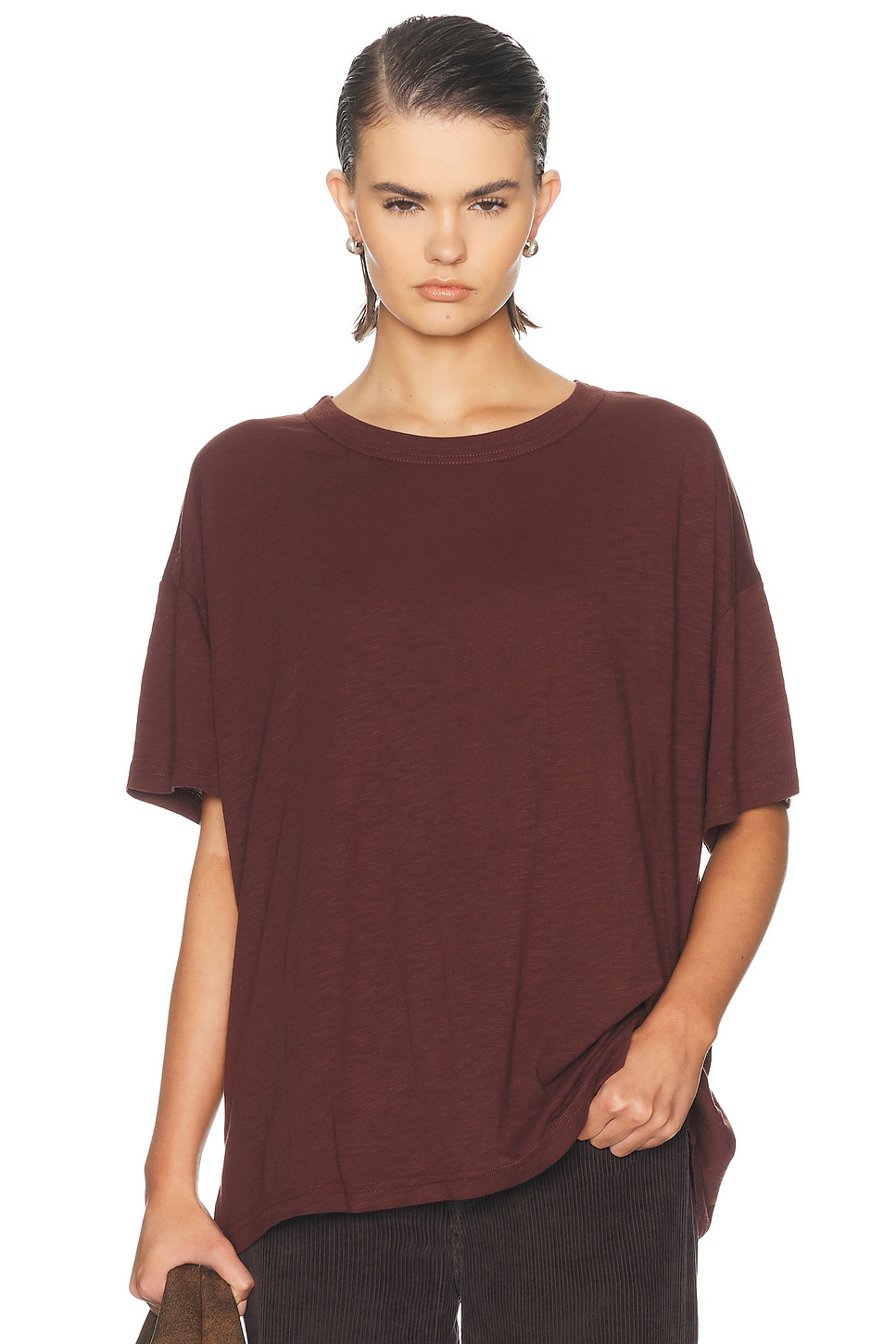 American Vintage Jacksonville Tee in Burgundy