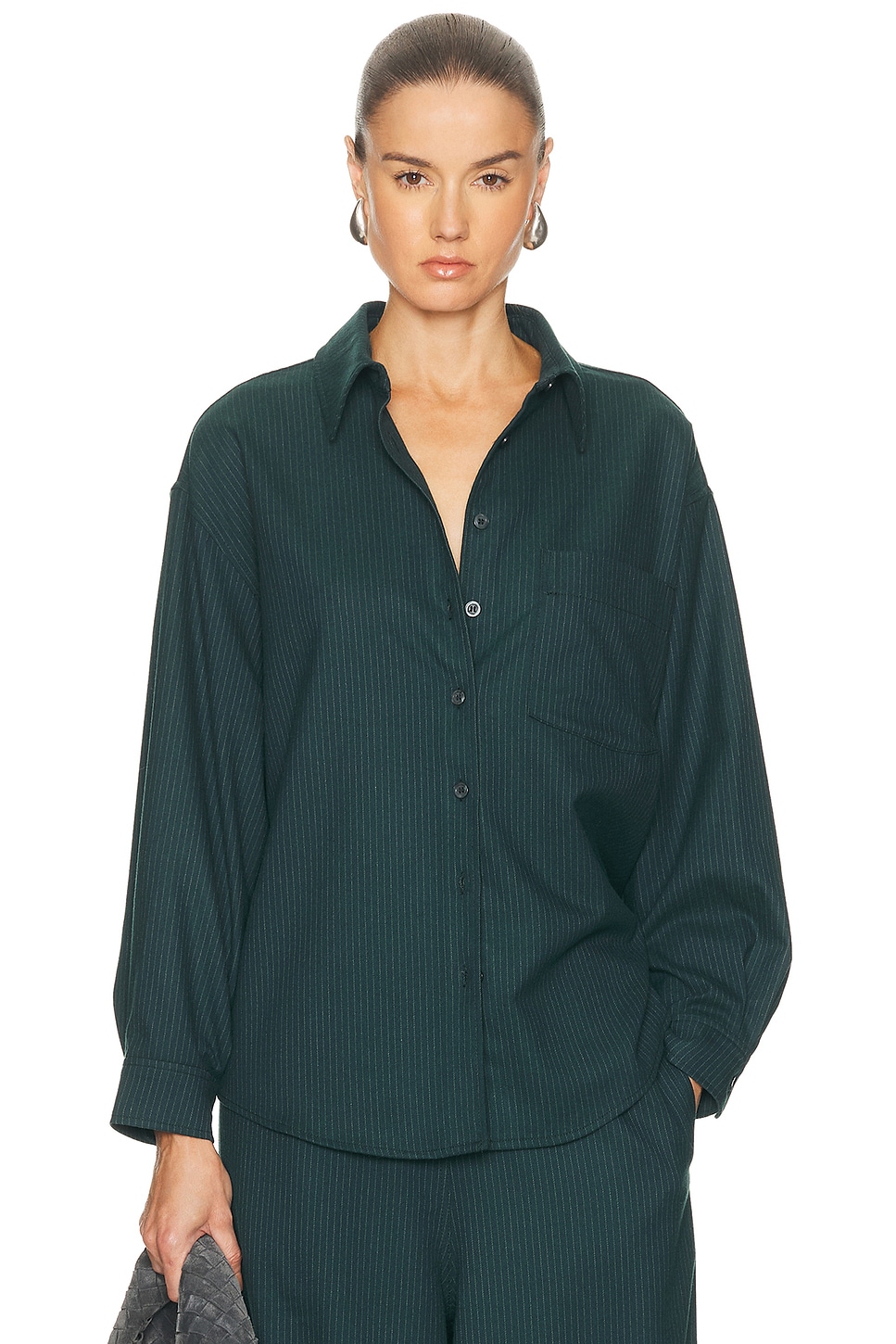 Image 1 of American Vintage Ugyno Shirt in Rayures Lierre