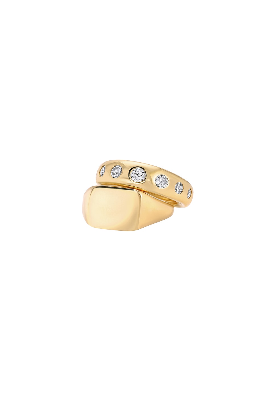 Image 1 of MEGA The Signet Pinky Stack in 14k Gold Plated